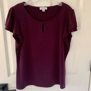 Calvin Klein Deep Plum Top Excellent Sz L